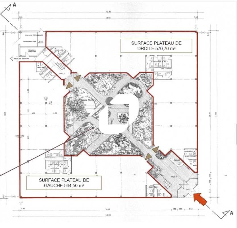 Location bureaux 570 m² non divisibles