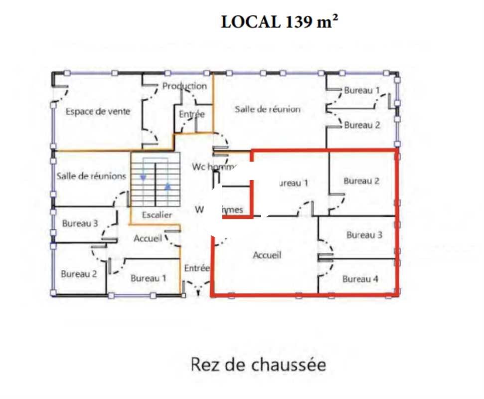 Location bureaux 208 m² divisibles à partir de 69 m²