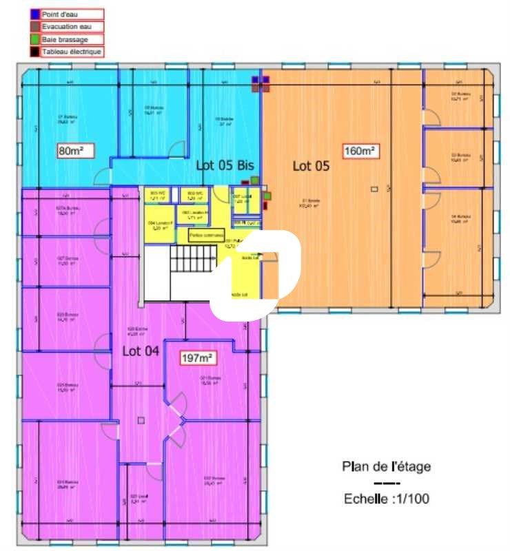 Location bureaux 437 m² divisibles à partir de 80 m²