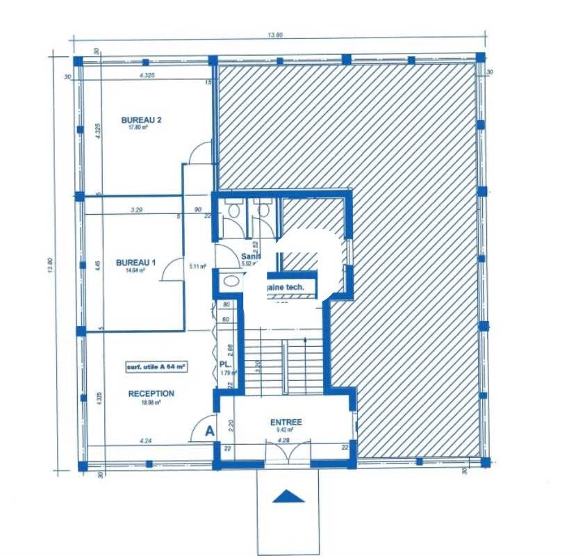 Location bureaux 356 m² divisibles à partir de 64 m²