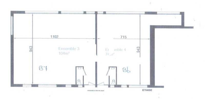 Location bureaux 74 m² non divisibles