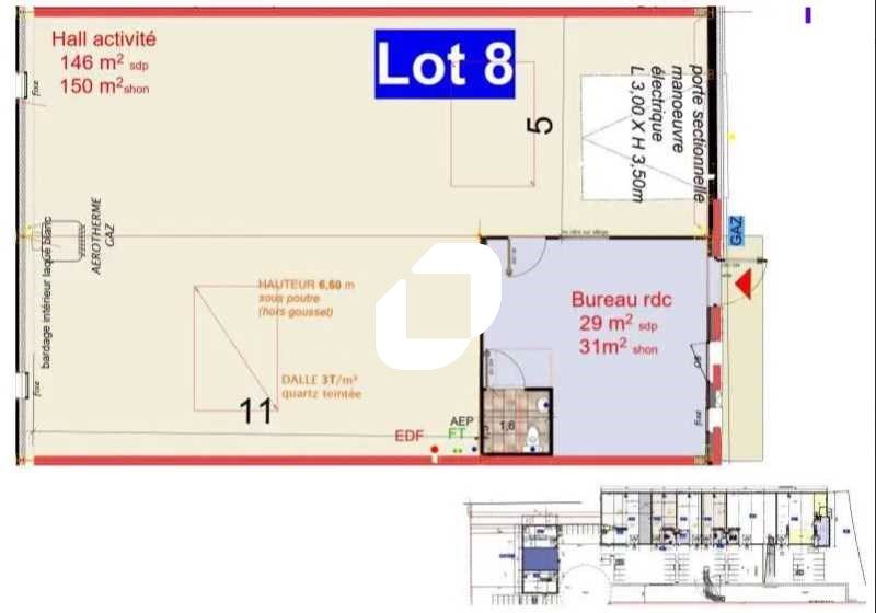 Location entrepots 203 m² non divisibles