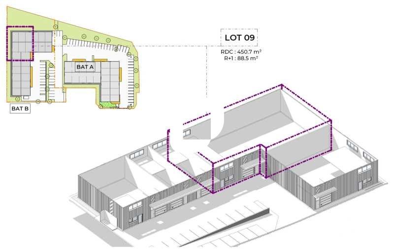 Location entrepots 538 m² non divisibles