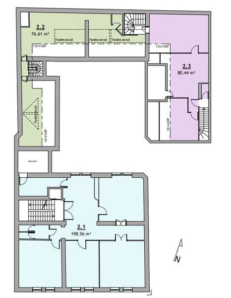 Location bureaux 77 m² non divisibles