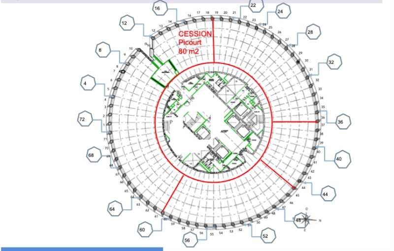 Location bureaux 80 m² non divisibles