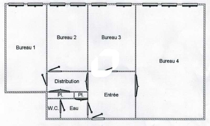 Vente bureaux 117 m² non divisibles