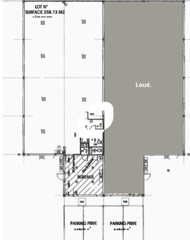 Location entrepots 258 m² non divisibles