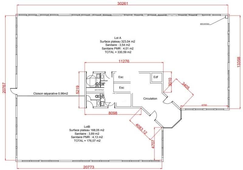 Location bureaux 508 m² divisibles à partir de 177 m²