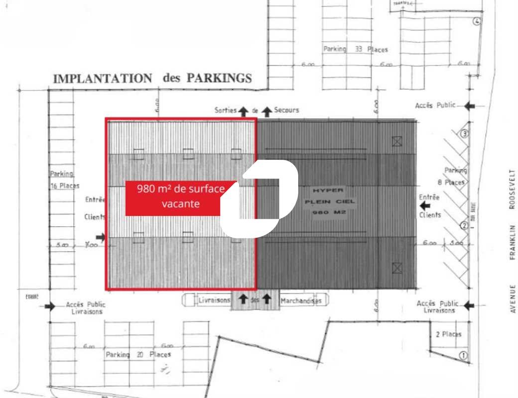 Location entrepots 980 m² non divisibles