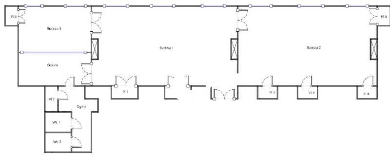 Location bureaux 155 m² non divisibles