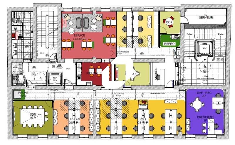 Location bureaux 611 m² non divisibles