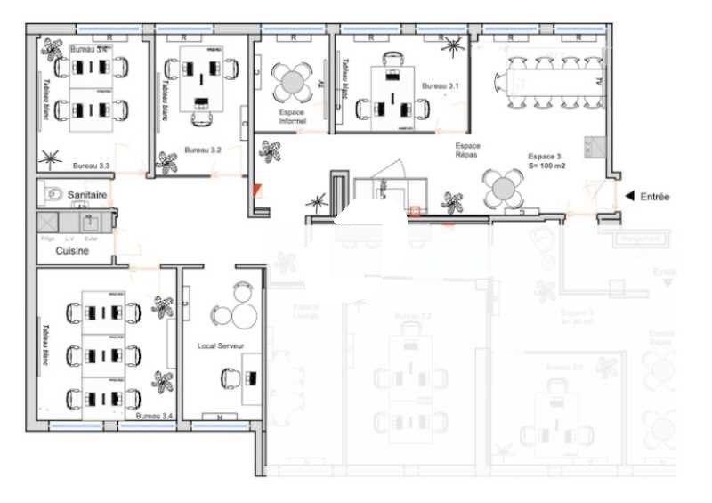 Bureaux fermé Coworking bureaux 100 m² non divisibles
