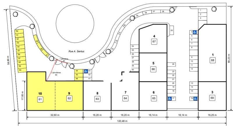Location entrepots 744 m² non divisibles