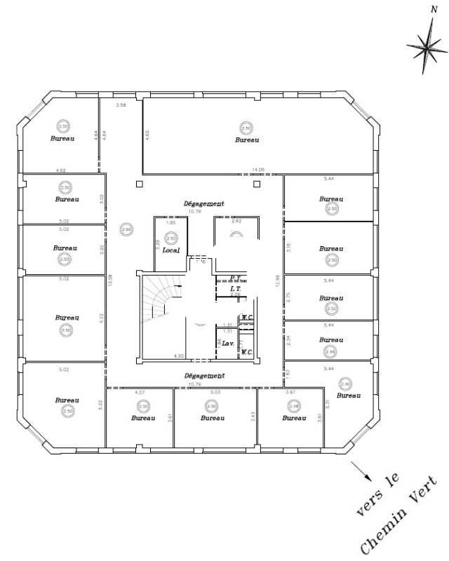 Location bureaux 844 m² divisibles à partir de 93 m²