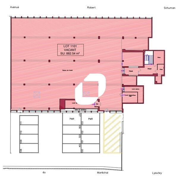 Vente bureaux 1843 m² non divisibles