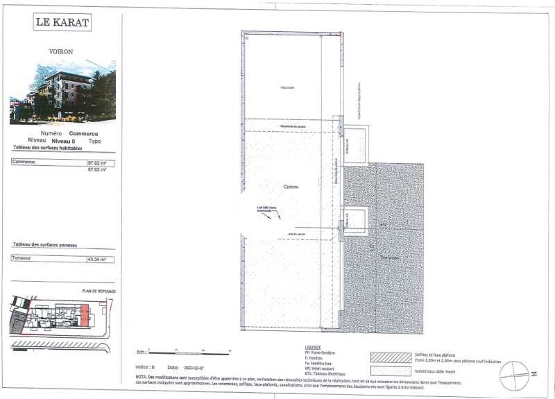 Location locaux commerciaux 87 m² non divisibles