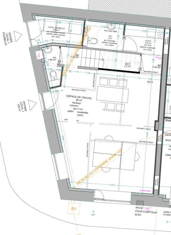 Location bureaux 99 m² non divisibles