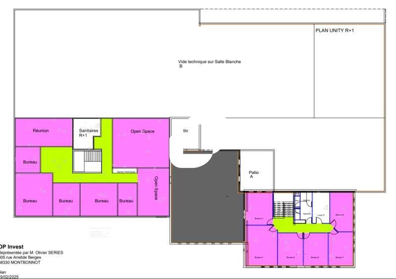 Location bureaux 1999 m² non divisibles