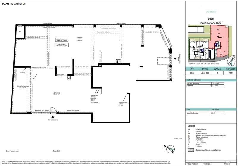 Location locaux commerciaux 329 m² non divisibles