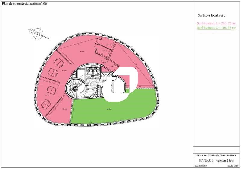 Location bureaux 183 m² divisibles à partir de 72 m²
