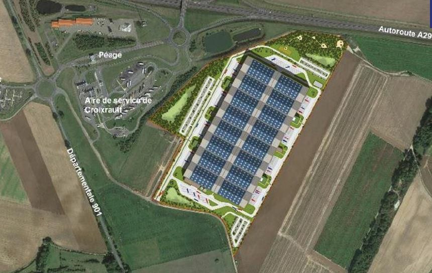 99697 m² pour cetentrepôts classe a en location à Croixrault
