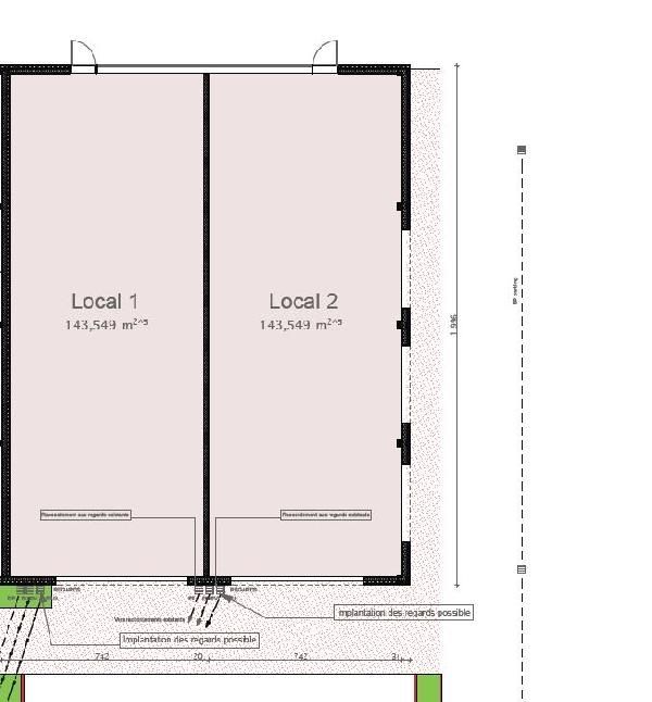 Location Local Commercial 300 m² non divisibles