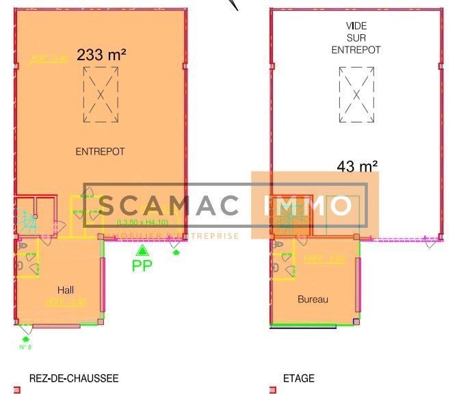 Location Local d'activités 276 m² non divisibles