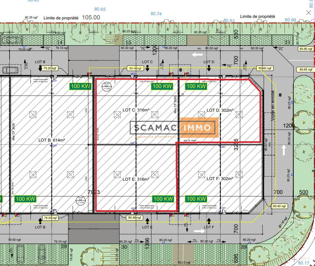 Location Local d'activités 934 m² non divisibles
