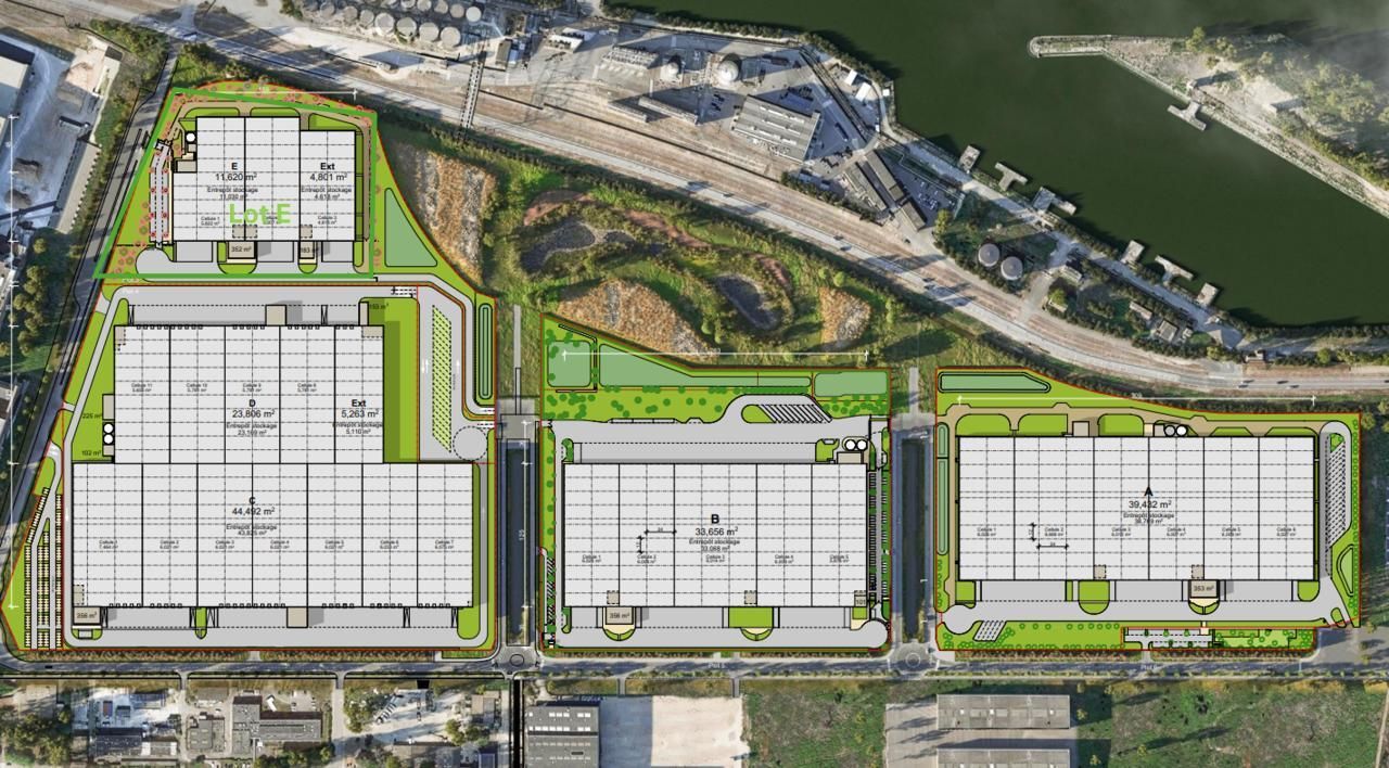 16182 m² pour cetentrepôts classe a en location à Petit-couronne