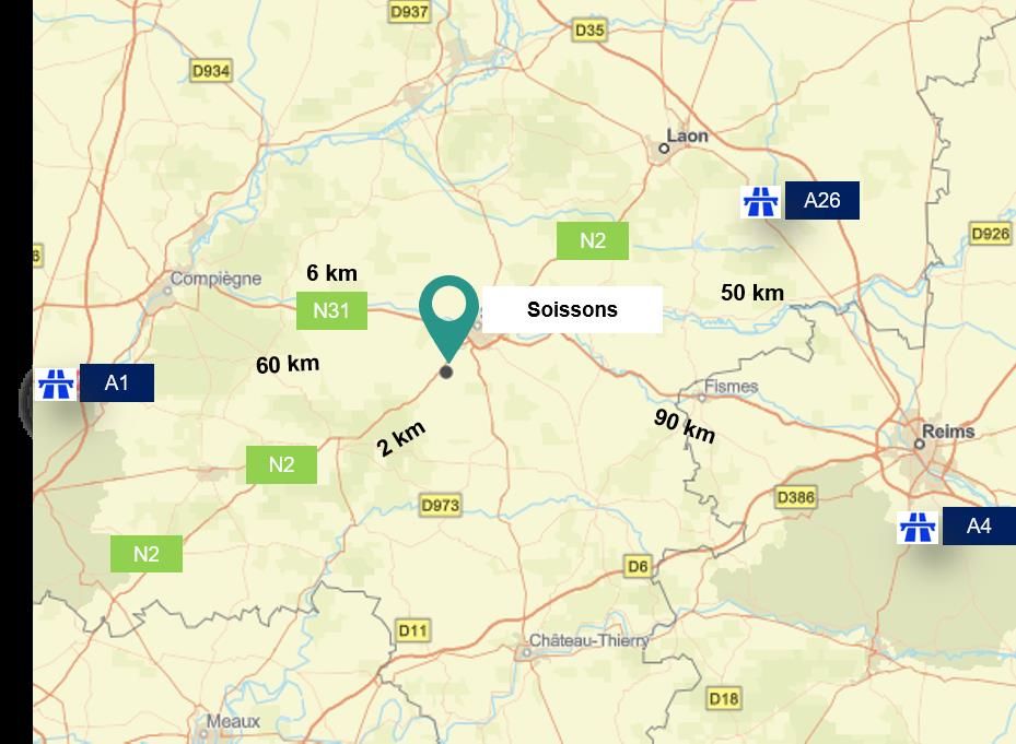 35169 m² pour cetentrepôts classe a en location à Ploisy
