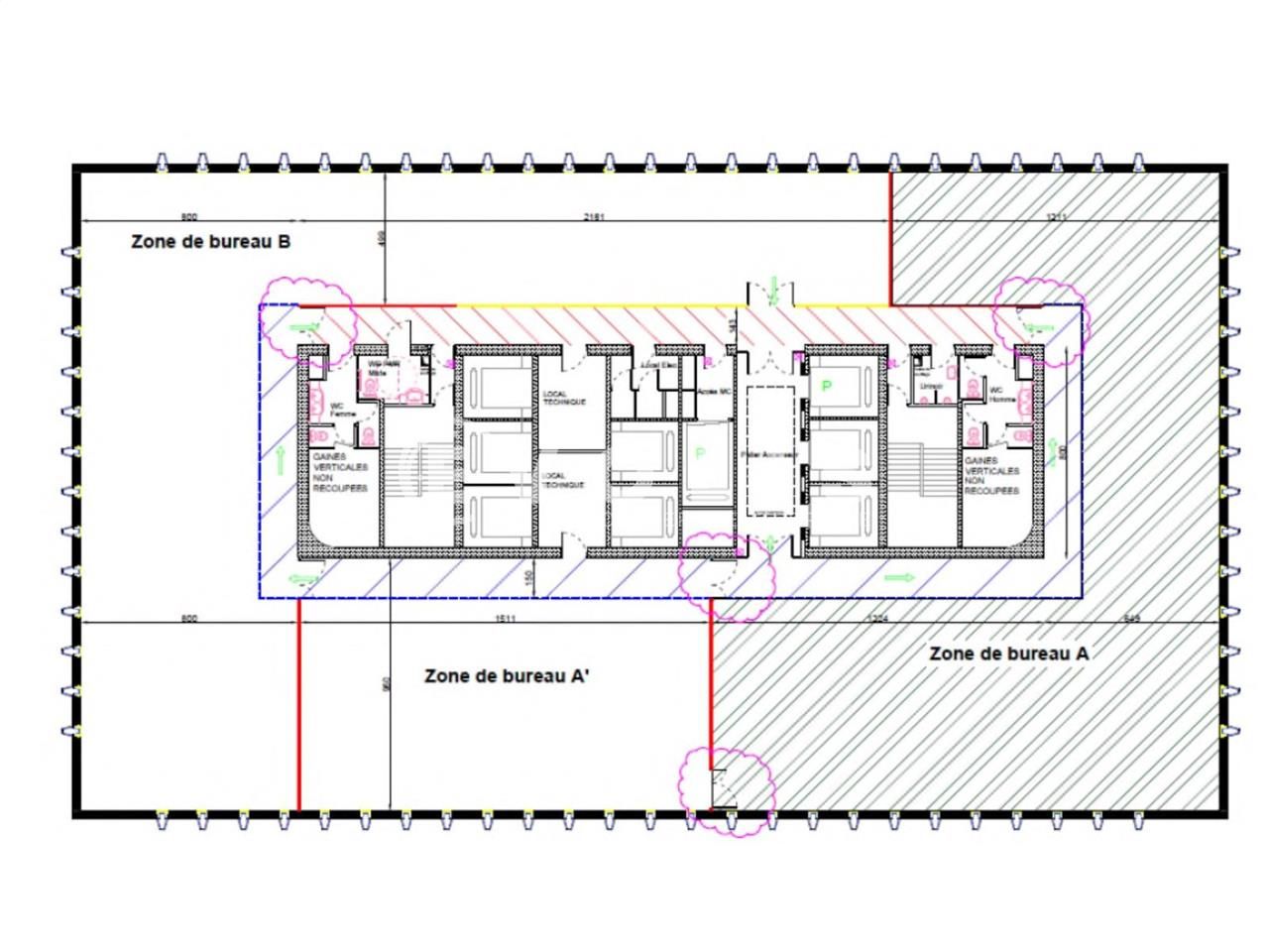 Location bureaux 852 m² divisibles à partir de 344 m²