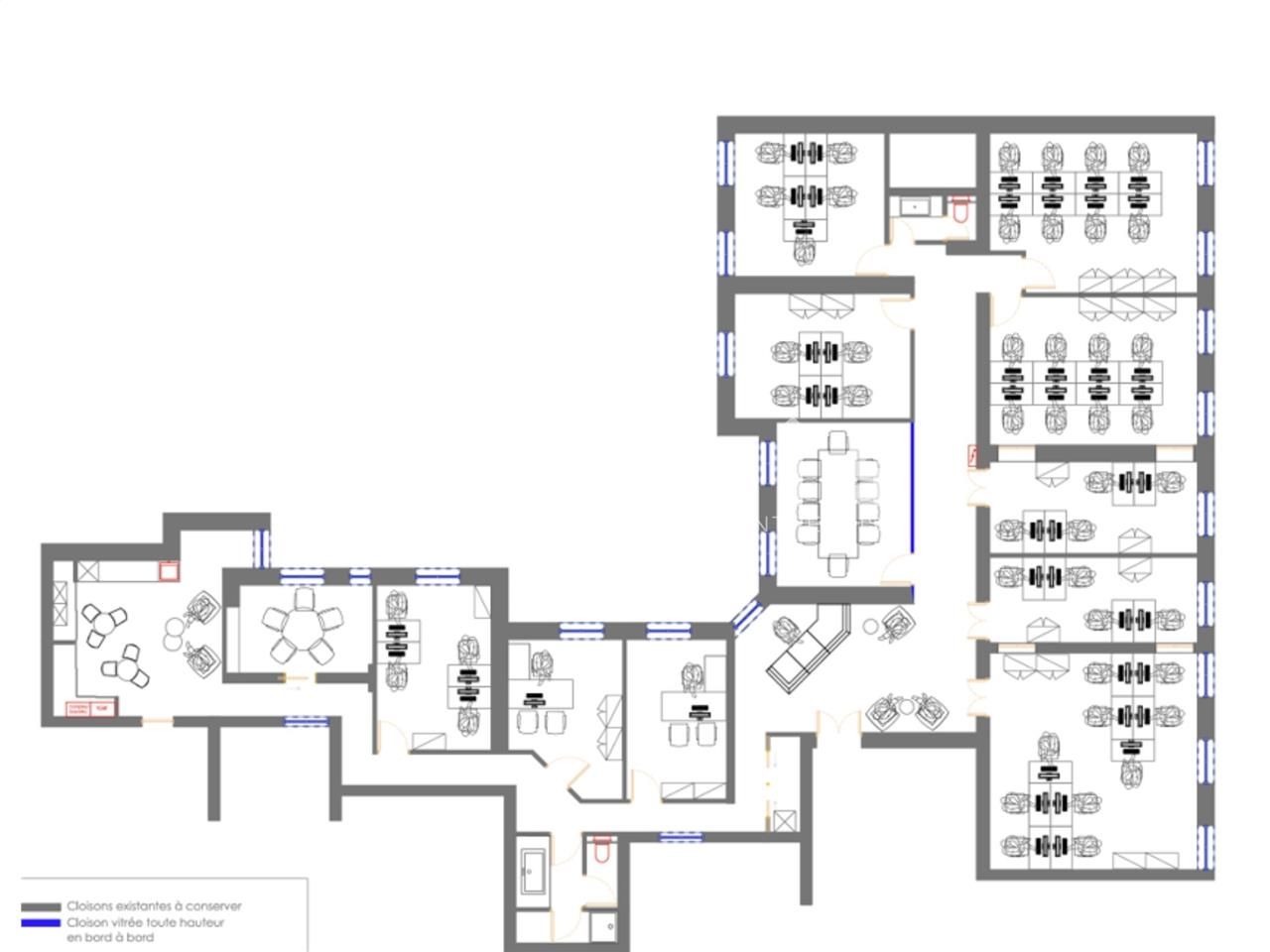 Bureaux fermé Coworking bureaux 350 m² non divisibles