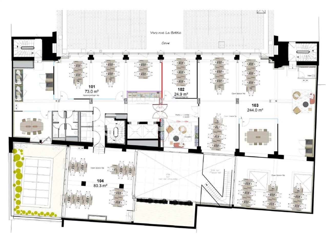 Bureaux fermé Coworking bureaux 73 m² non divisibles