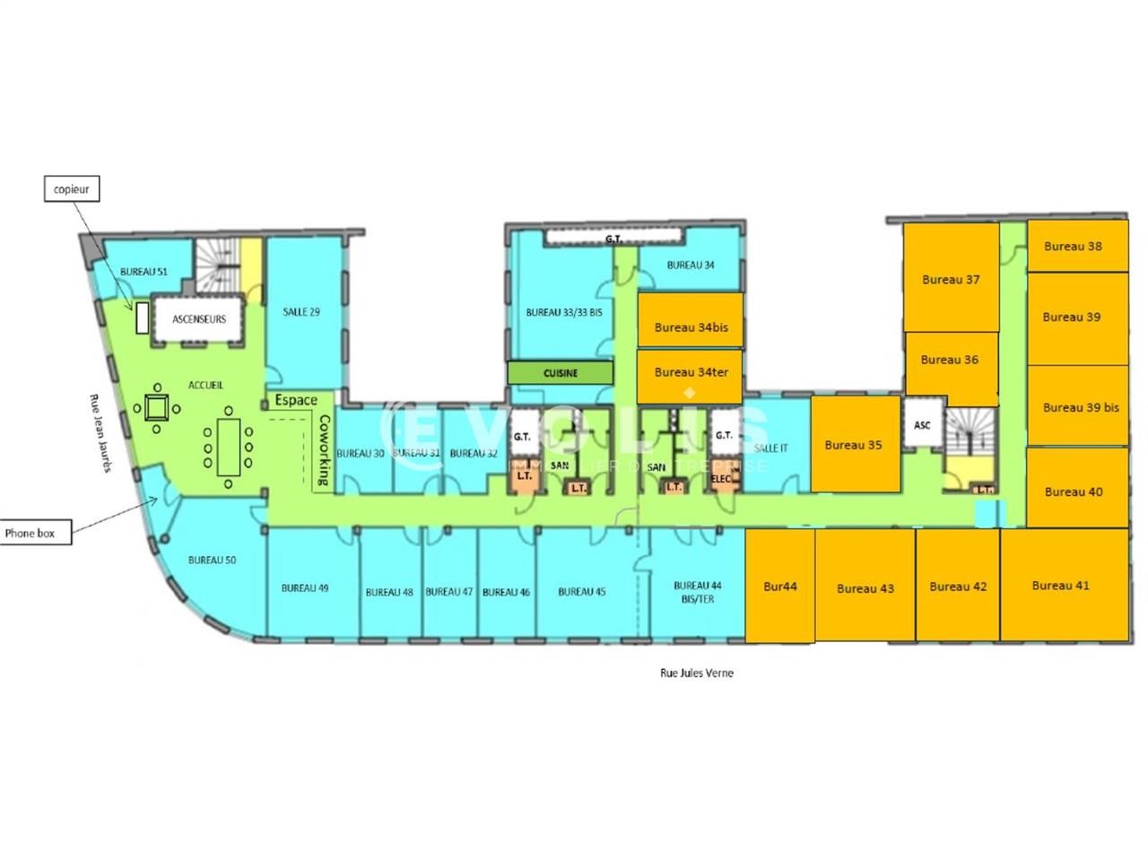 Bureaux fermé Coworking bureaux 303 m² divisibles à partir de 15 m²
