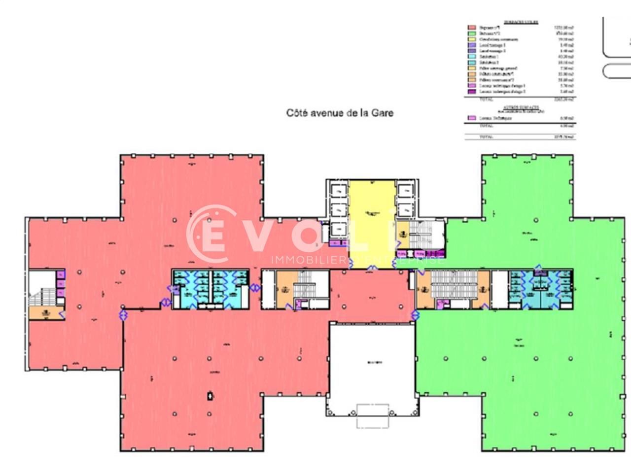 Location bureaux 2530 m² divisibles à partir de 1125 m²
