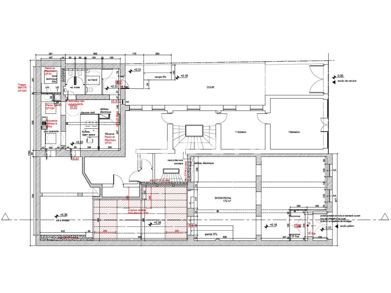 Location bureaux 230 m² non divisibles