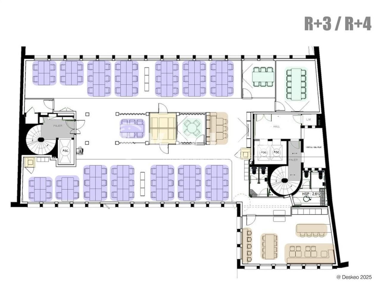 Bureaux fermé Coworking bureaux 874 m² divisibles à partir de 437 m²