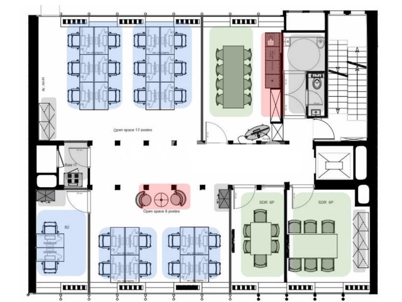 Bureaux fermé Coworking bureaux 166 m² non divisibles