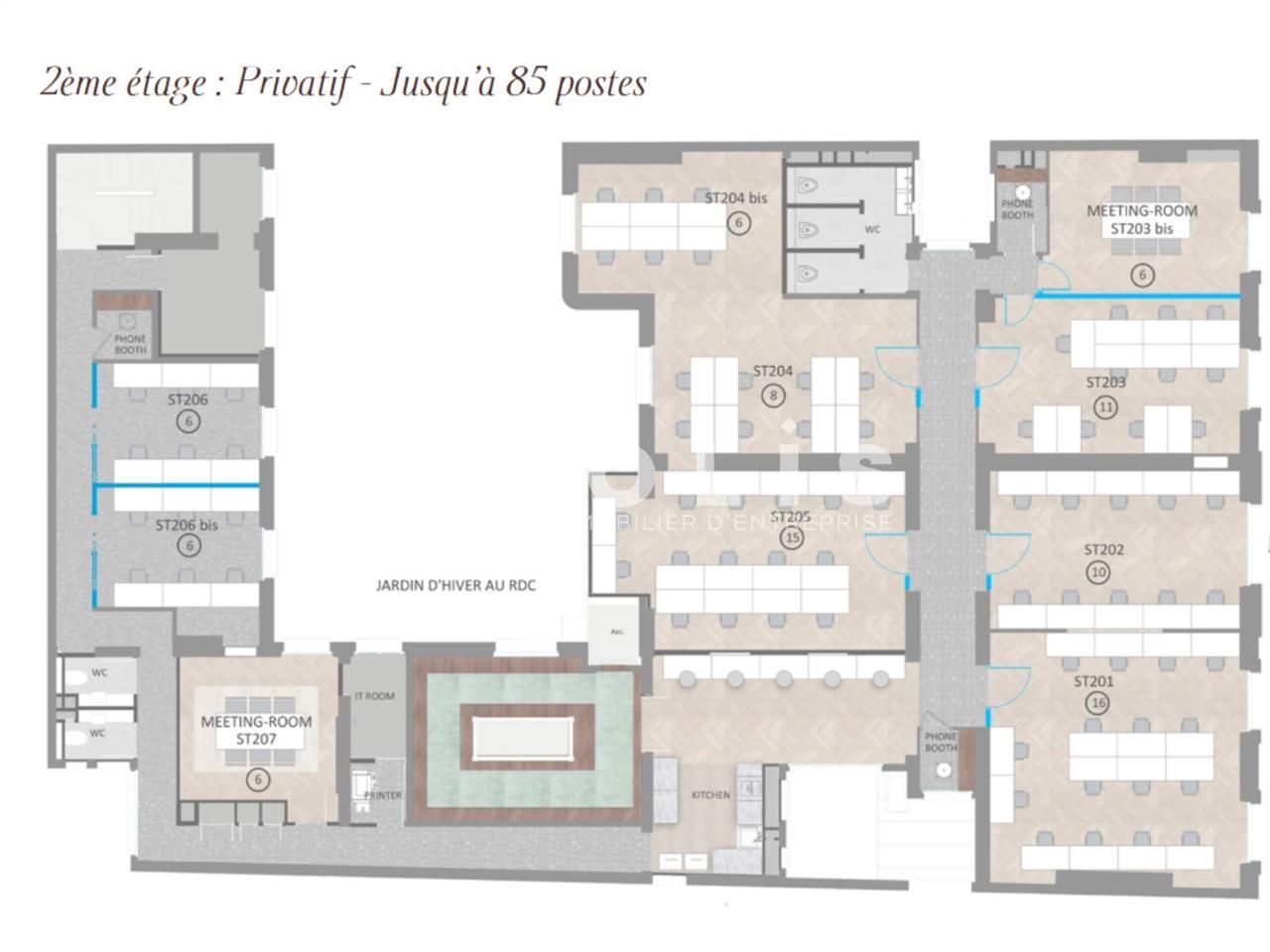 Bureaux fermé Coworking bureaux 0 m² non divisibles