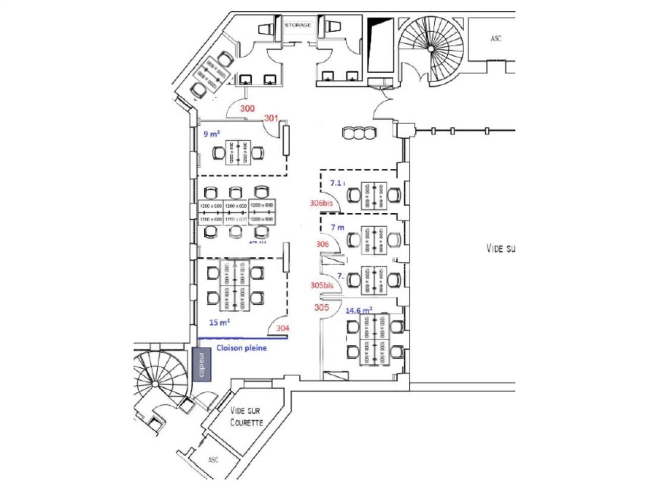 Bureaux fermé Coworking bureaux 0 m² non divisibles