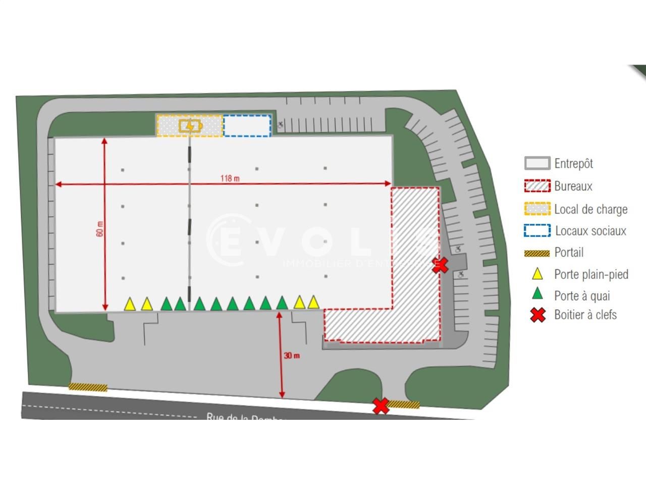Location entrepots 9623 m² non divisibles
