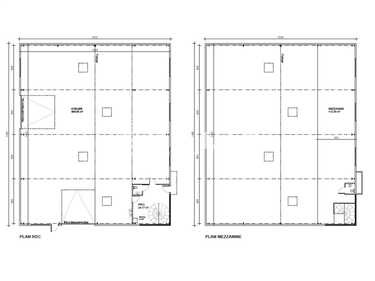 Location entrepots 593 m² non divisibles