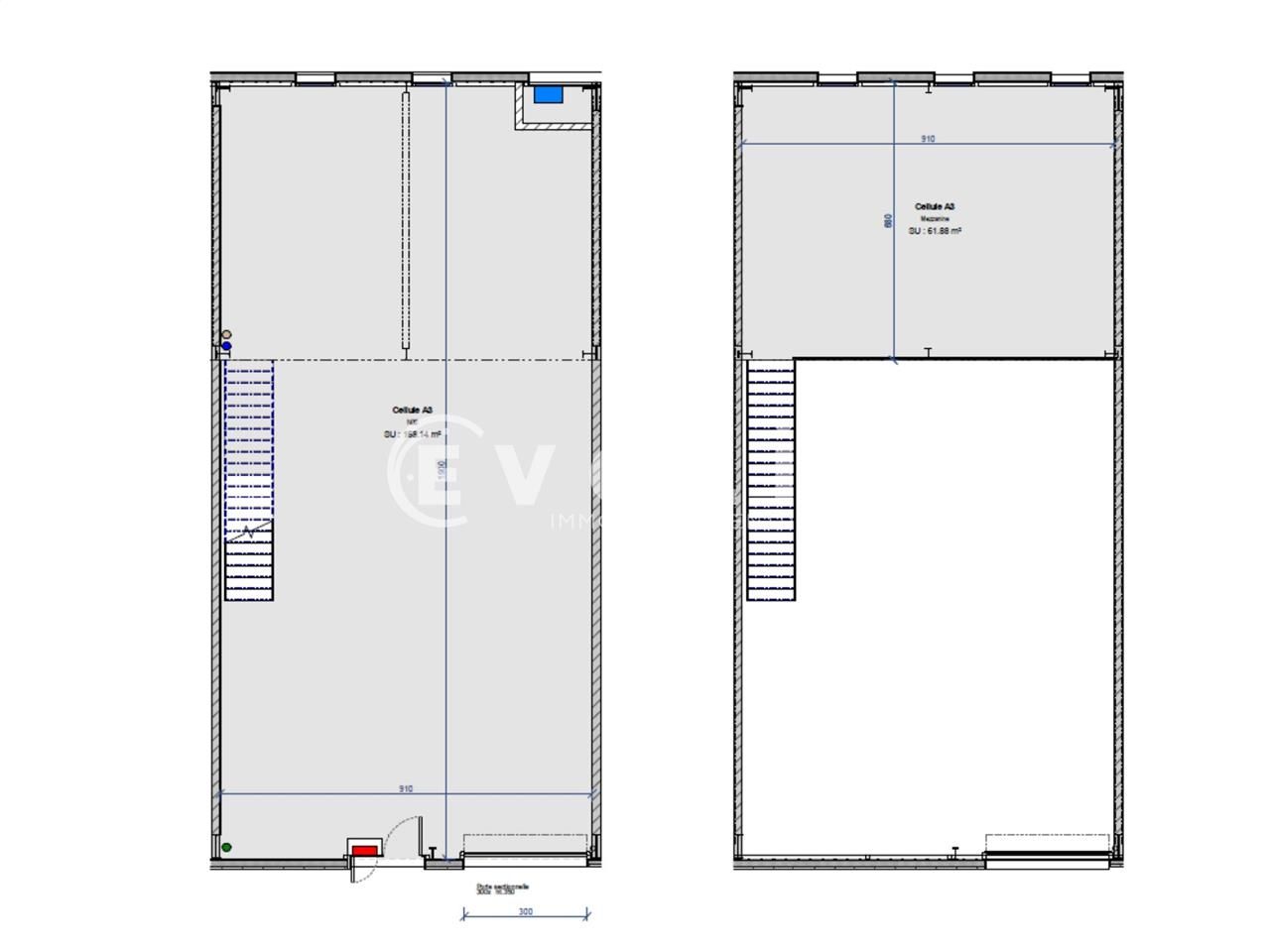 Vente entrepots 949 m² divisibles à partir de 230 m²