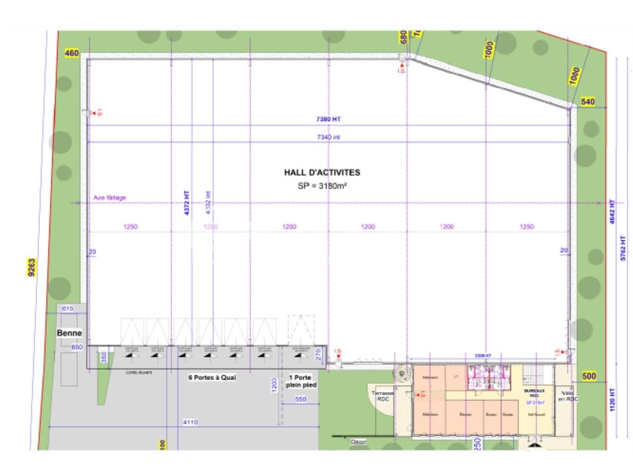 Location entrepots 3643 m² non divisibles