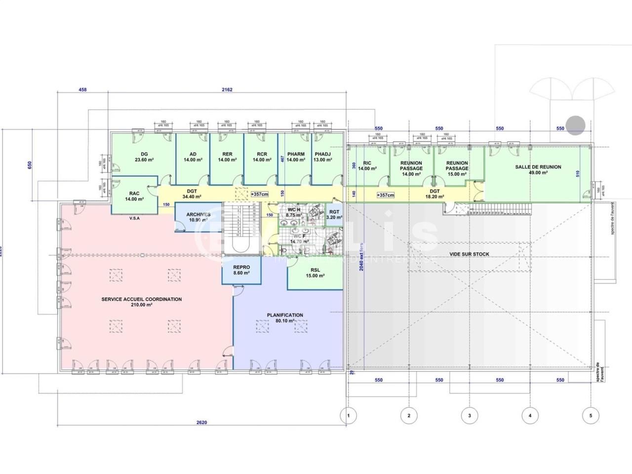 Location entrepots 1536 m² non divisibles