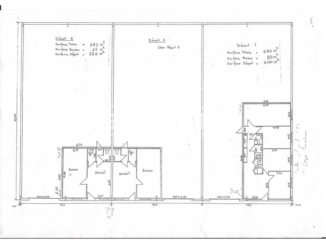 Location entrepots 566 m² divisibles à partir de 283 m²