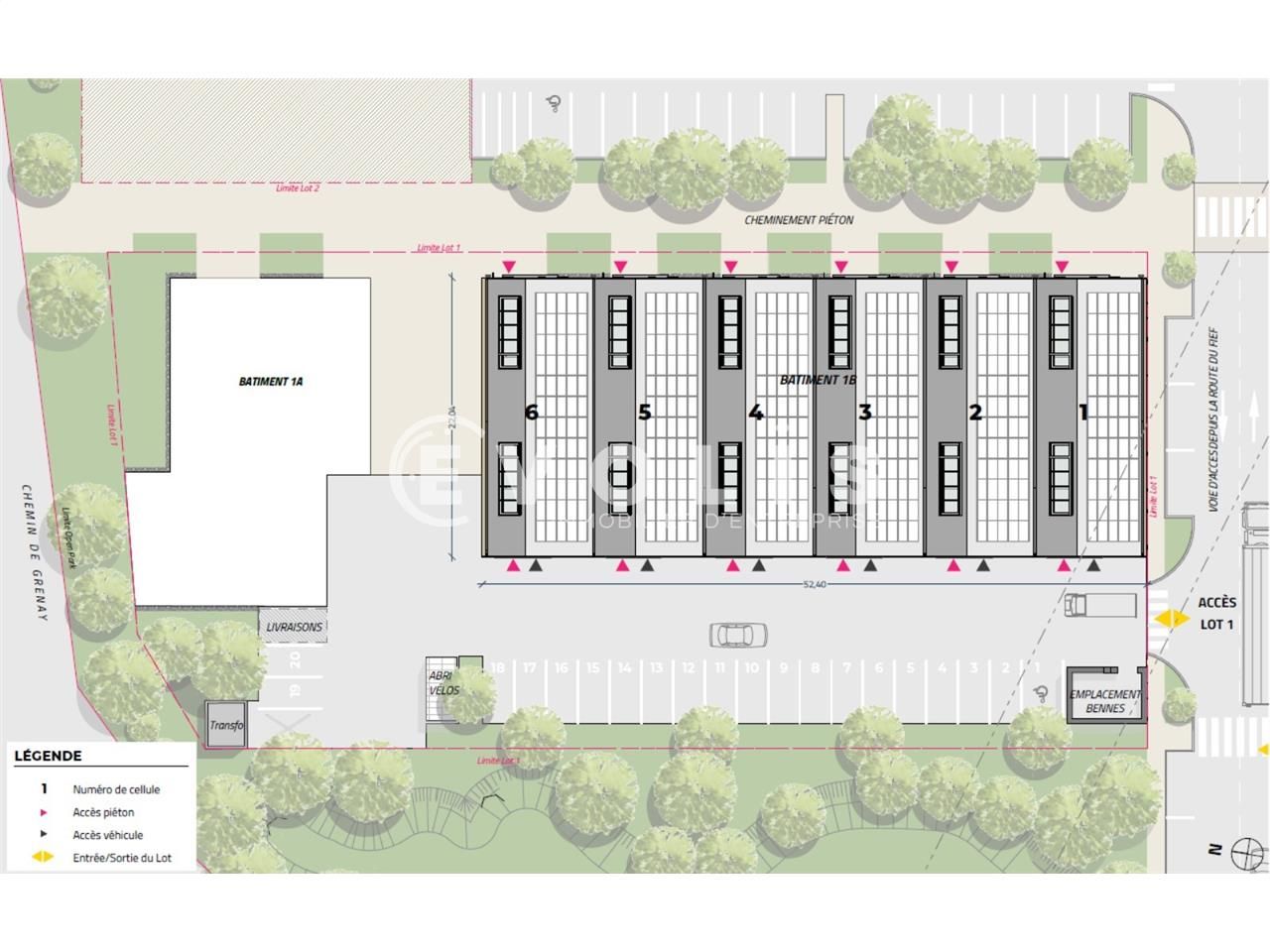 Vente entrepots 4533 m² divisibles à partir de 236 m²
