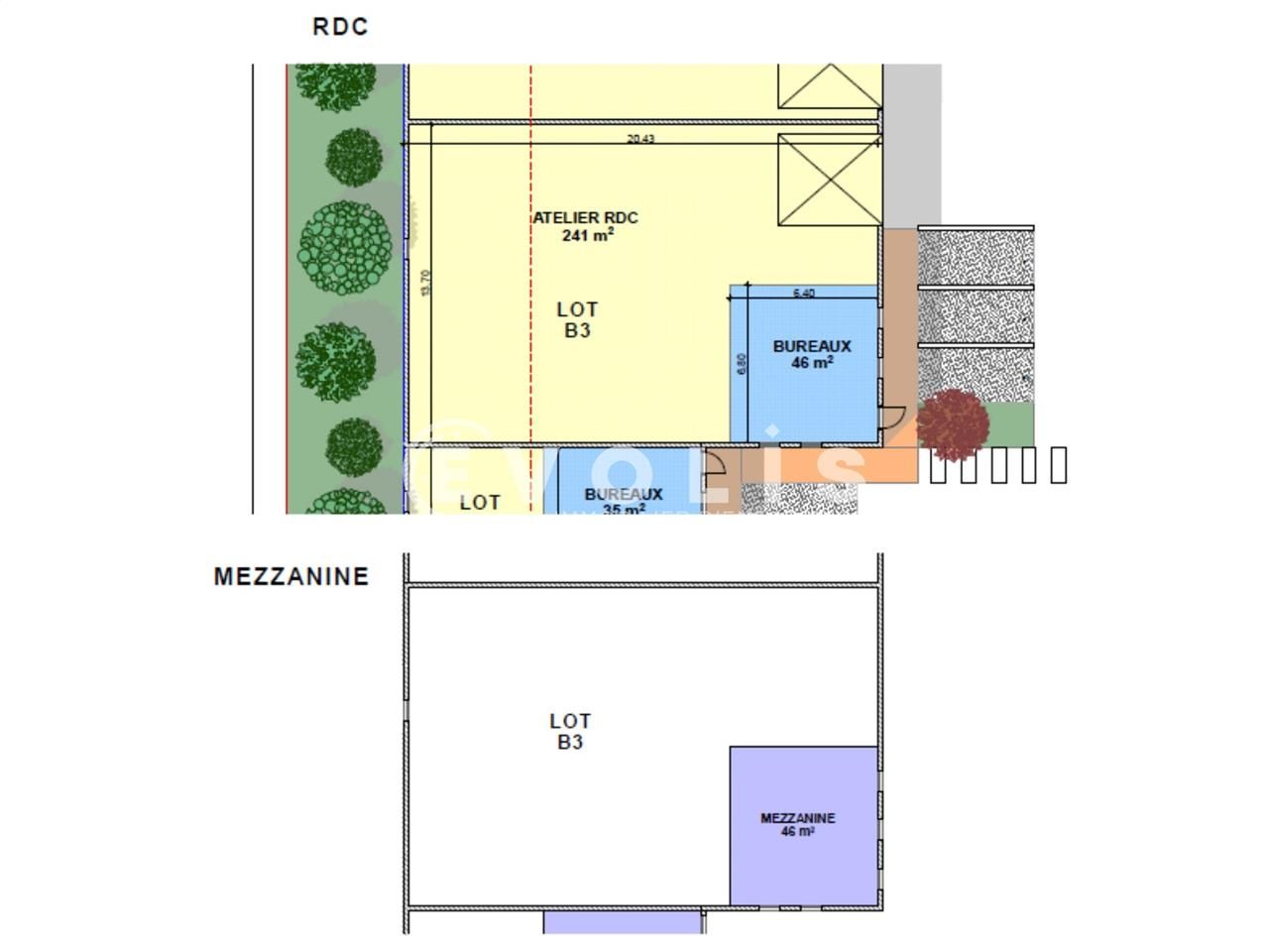 Location entrepots 325 m² non divisibles