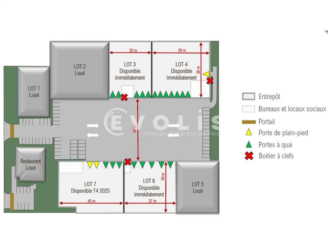 Location entrepots 6061 m² divisibles à partir de 1247 m²
