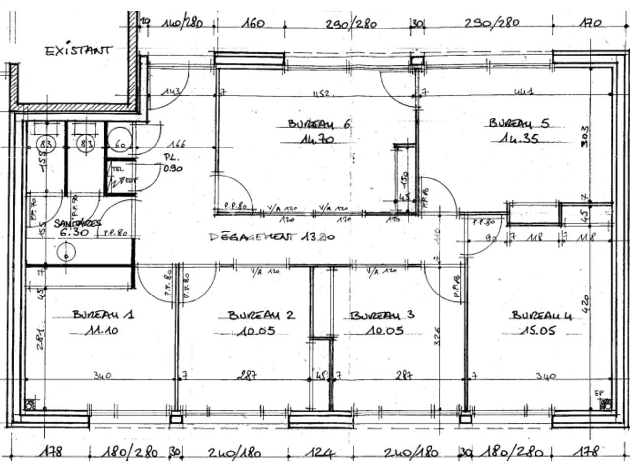 Location bureaux 97 m² non divisibles